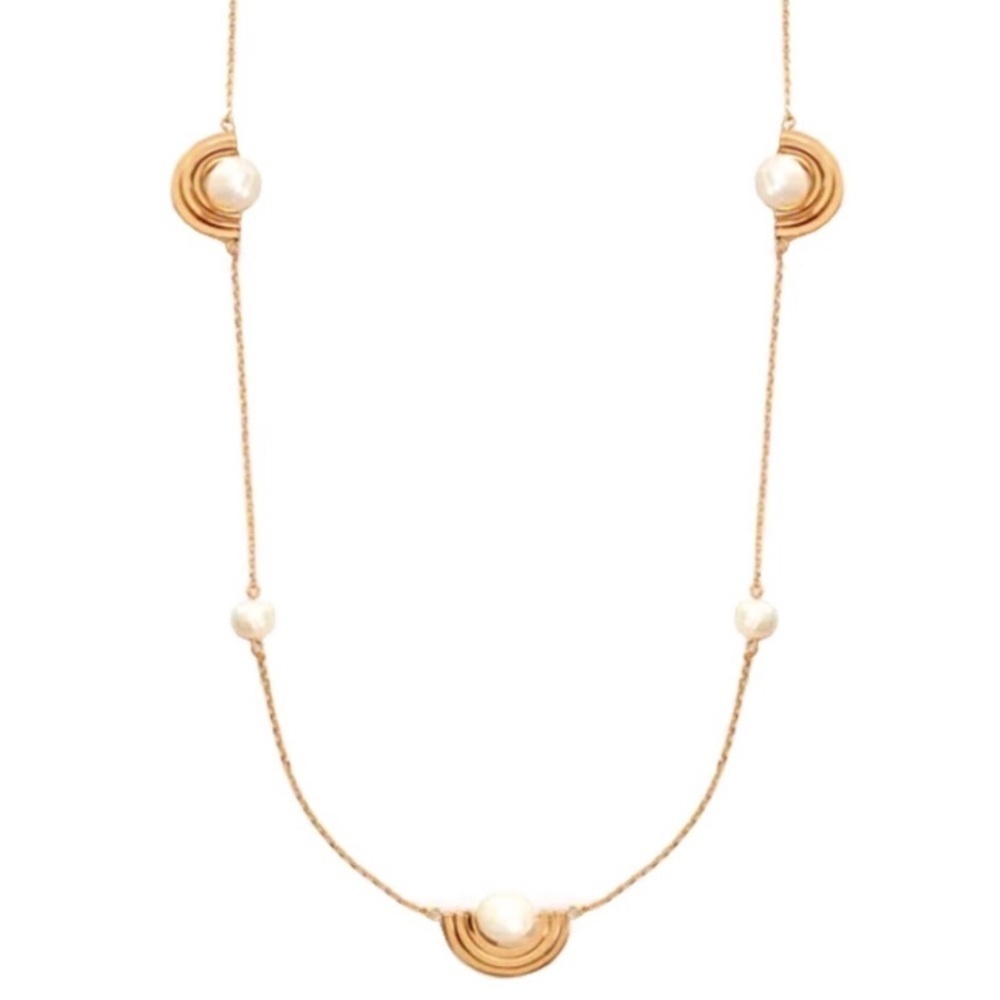 TORY BURCH • Spinning Pearl Rosary Necklace